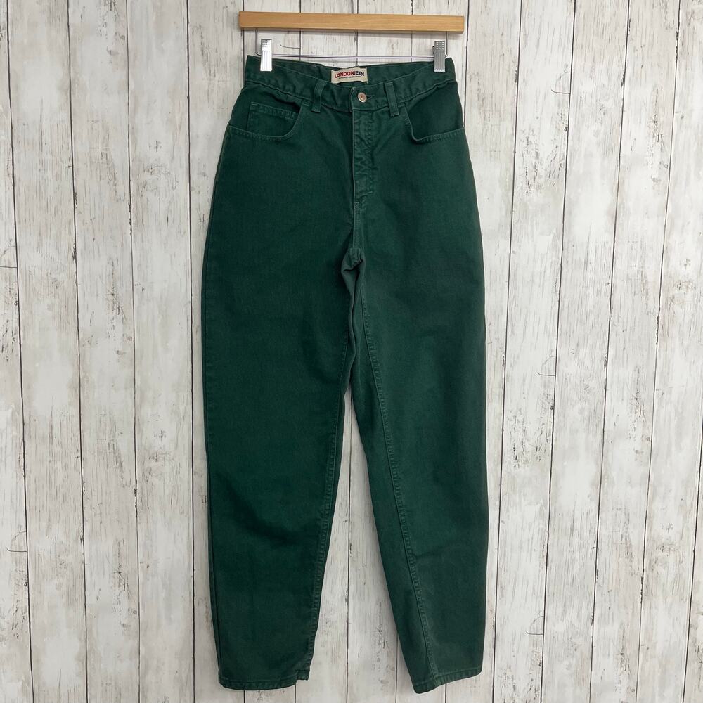 Vintage London Jean Green High Waisted Denim Jeans Womens Size 6 Straight 90s